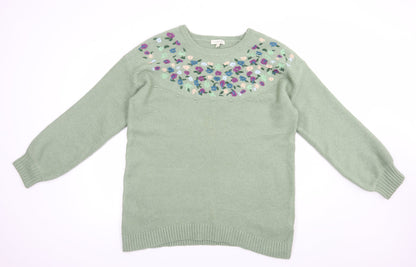 Womens UK Size L Monsoon Green Pullover Jumper