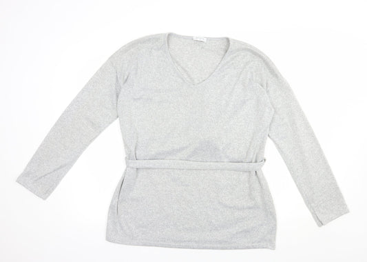 Womens UK Size 12 Papaya Grey Pullover Jumper