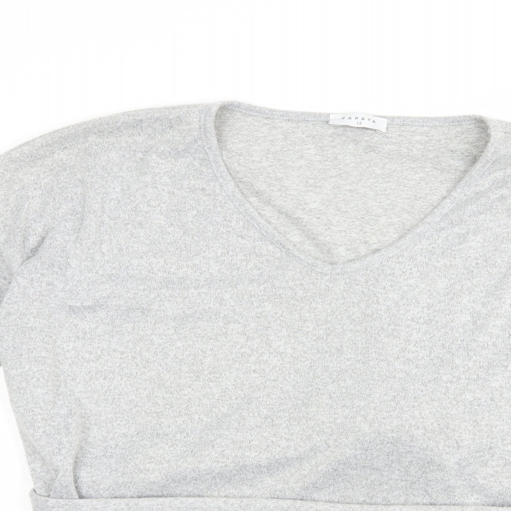 Womens UK Size 12 Papaya Grey Pullover Jumper