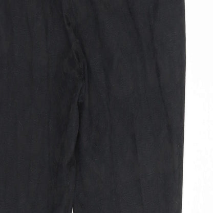 New Look Womens Black Floral Cotton Dress Pants Trousers Size 10 L25 in Regular Hook & Loop