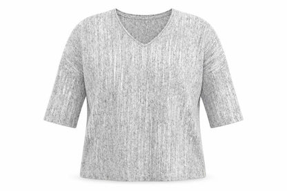 TU Womens Silver V-Neck  Polyacrylate Fibre Pullover Jumper Size 14