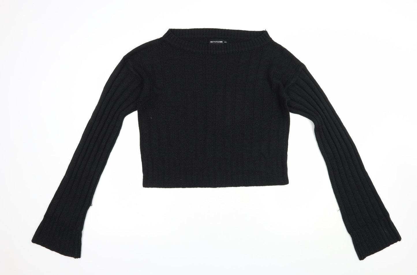 Womens UK Size M PRETTYLITTLETHING Black Pullover Jumper