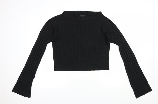 Womens UK Size M PRETTYLITTLETHING Black Pullover Jumper