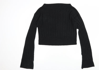 Womens UK Size M PRETTYLITTLETHING Black Pullover Jumper