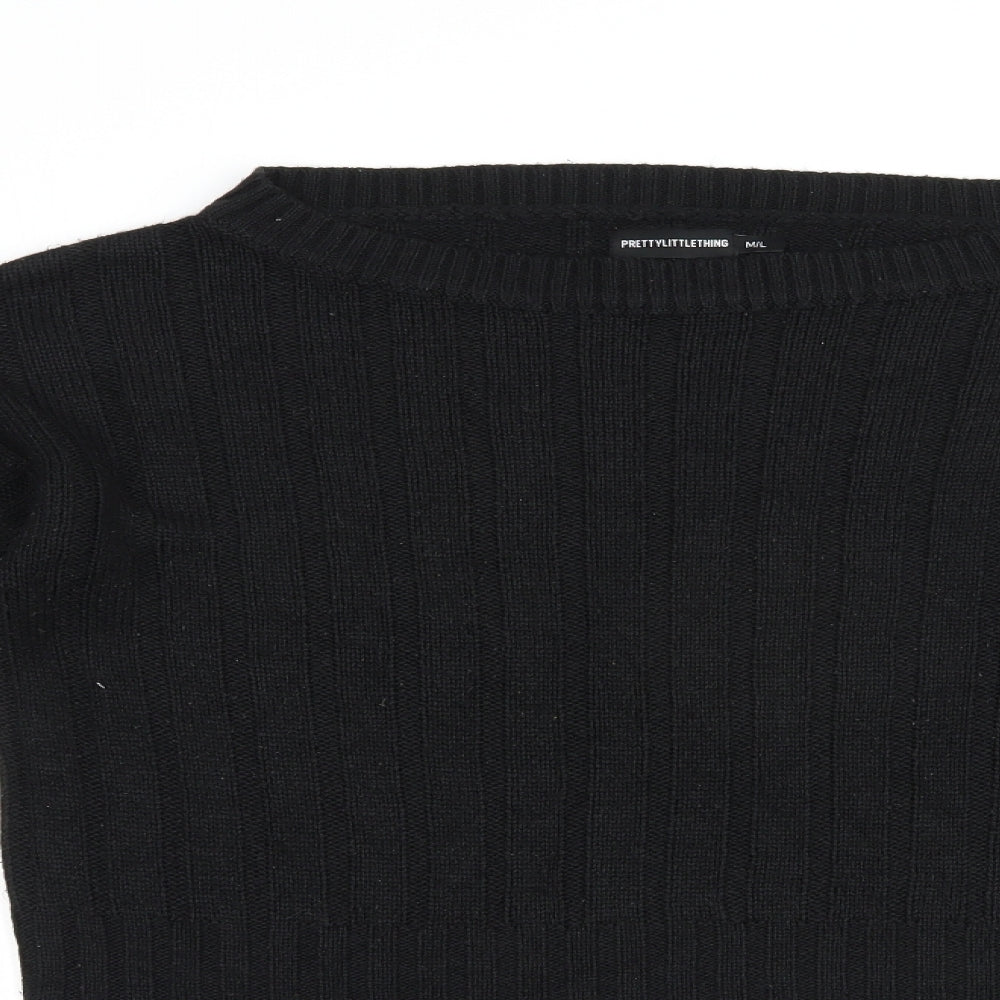 Womens UK Size M PRETTYLITTLETHING Black Pullover Jumper
