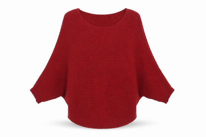 LEONARDO Womens Red Boat Neck  Acrylic Pullover Jumper Size M