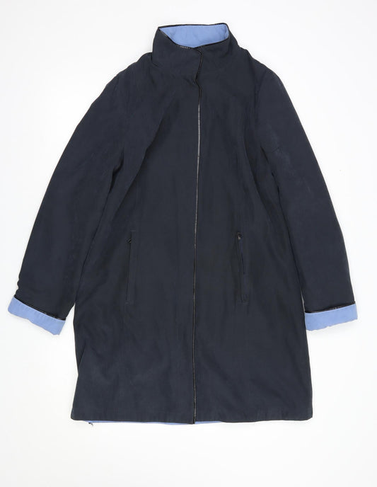 Womens UK Size 12 David Barry Blue Rain Coat