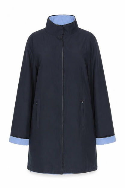 Womens UK Size 12 David Barry Blue Rain Coat