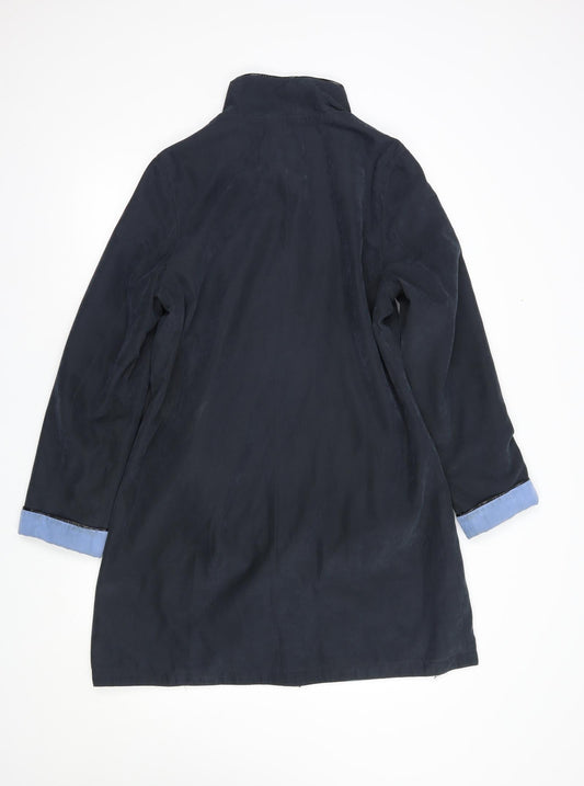 Womens UK Size 12 David Barry Blue Rain Coat