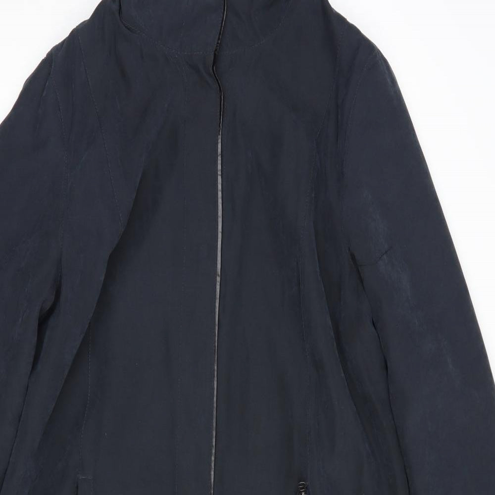 Womens UK Size 12 David Barry Blue Rain Coat