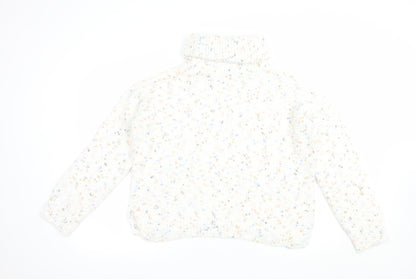 F&F Womens White Roll Neck  Polyester Pullover Jumper Size 12