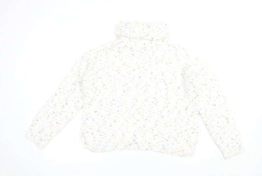 F&F Womens White Roll Neck  Polyester Pullover Jumper Size 12