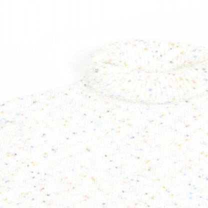 F&F Womens White Roll Neck  Polyester Pullover Jumper Size 12