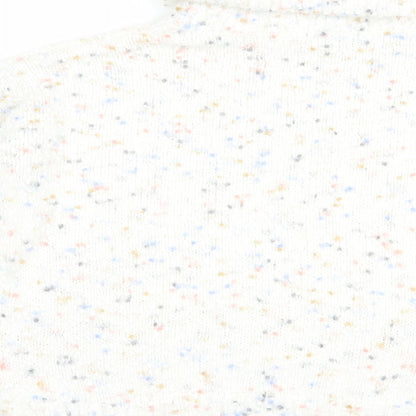 F&F Womens White Roll Neck  Polyester Pullover Jumper Size 12