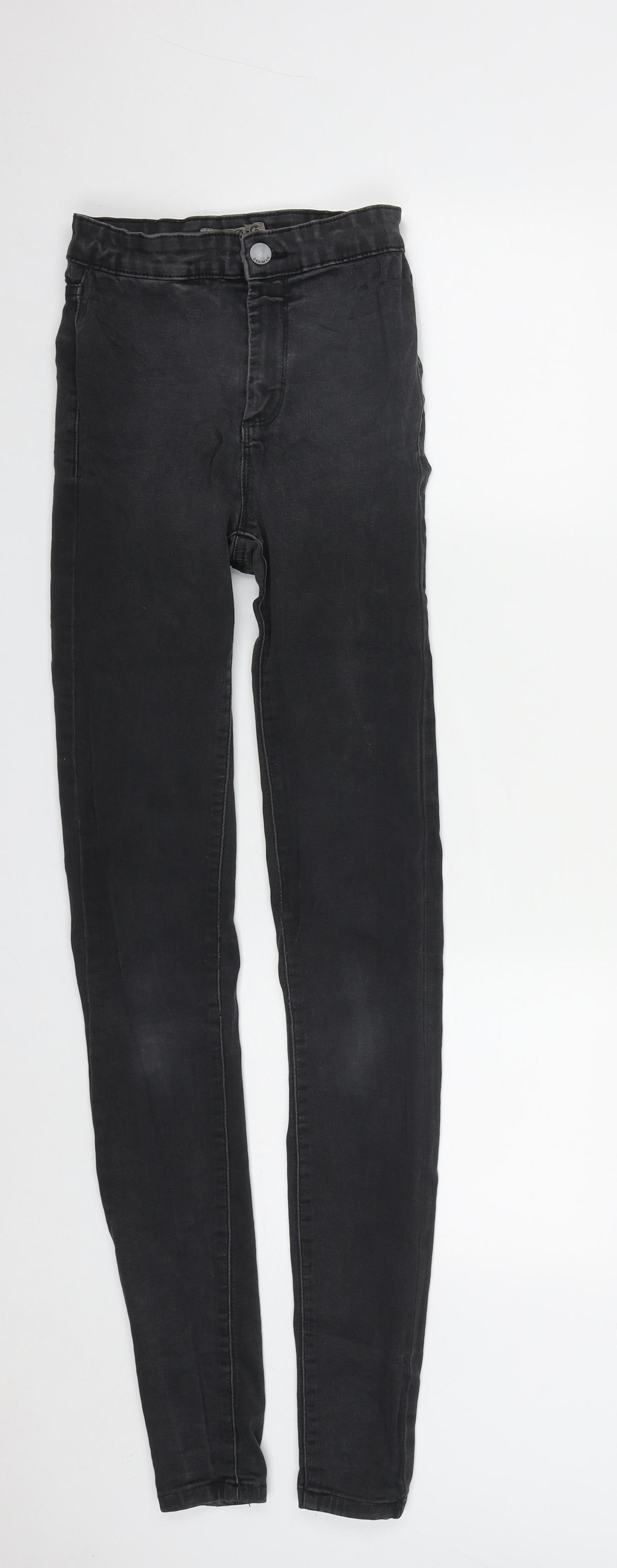 Denim & Co. Womens Black  Cotton Straight Jeans Size 6 L31 in Regular Zip