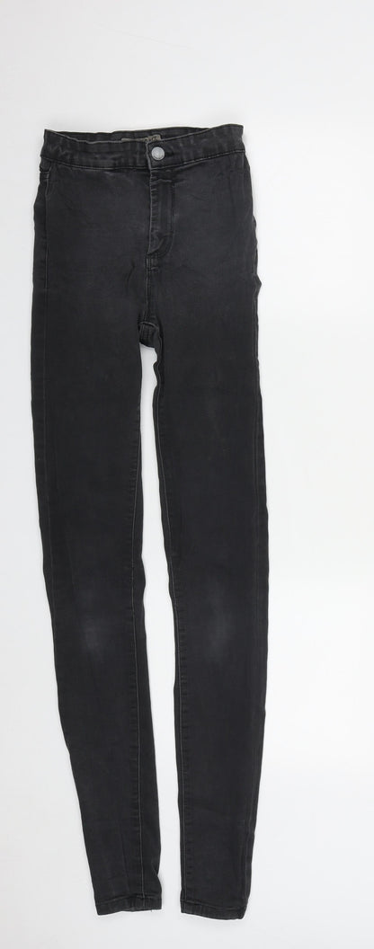 Denim & Co. Womens Black  Cotton Straight Jeans Size 6 L31 in Regular Zip