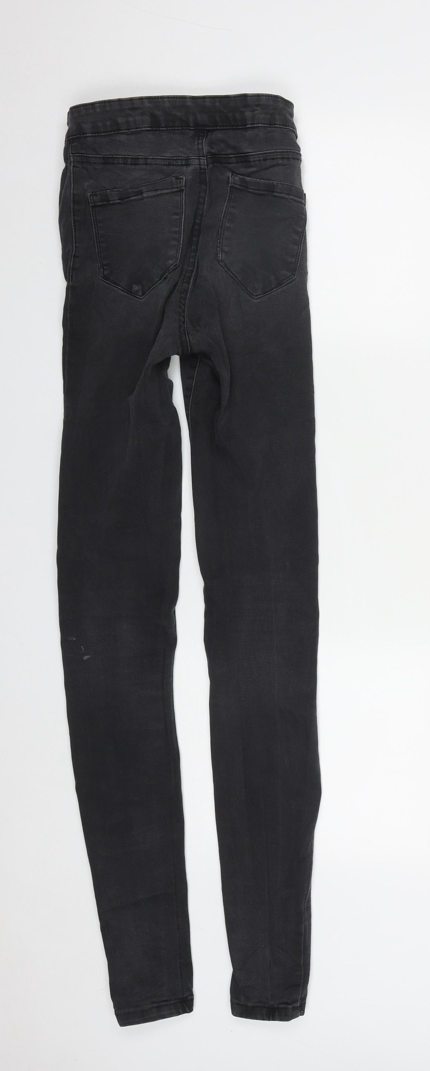 Denim & Co. Womens Black  Cotton Straight Jeans Size 6 L31 in Regular Zip
