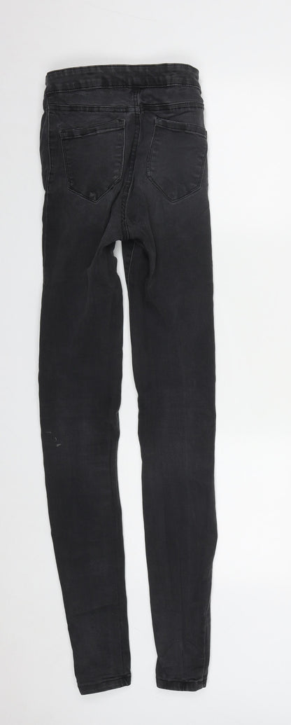 Denim & Co. Womens Black  Cotton Straight Jeans Size 6 L31 in Regular Zip
