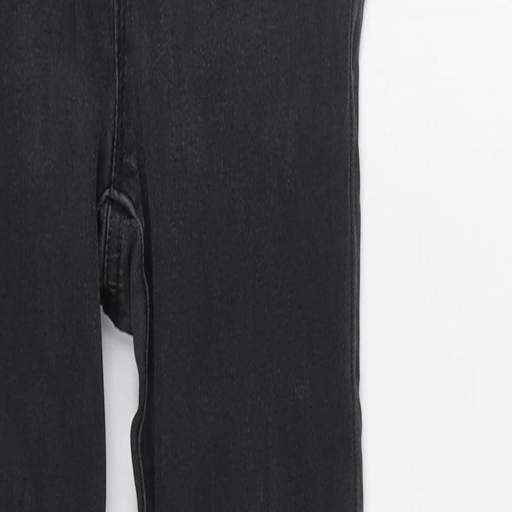 Denim & Co. Womens Black  Cotton Straight Jeans Size 6 L31 in Regular Zip