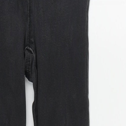 Denim & Co. Womens Black  Cotton Straight Jeans Size 6 L31 in Regular Zip