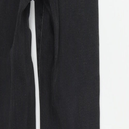 Denim & Co. Womens Black  Cotton Straight Jeans Size 6 L31 in Regular Zip