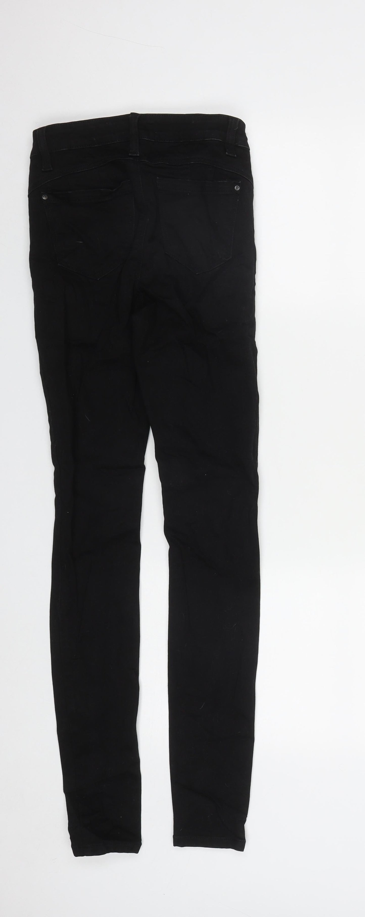 Denim & Co. Womens Black  Cotton Straight Jeans Size 4 L29 in Regular Zip