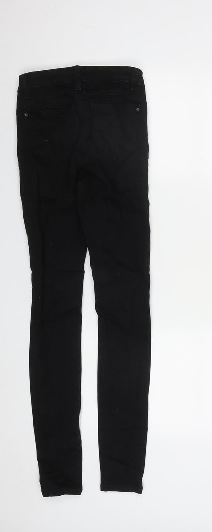 Denim & Co. Womens Black  Cotton Straight Jeans Size 4 L29 in Regular Zip