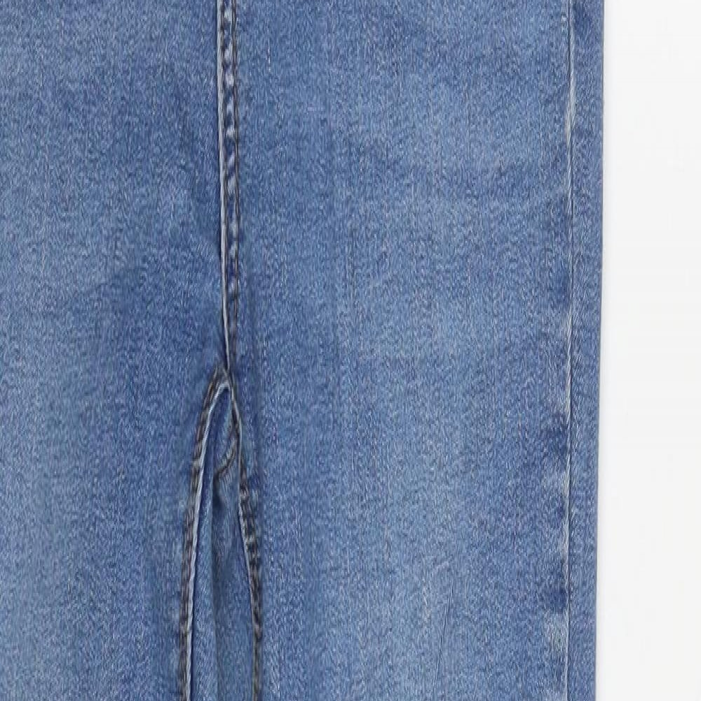 Denim & Co. Womens Blue  Cotton Straight Jeans Size 8 L27 in Regular Zip