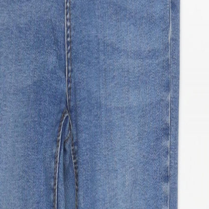 Denim & Co. Womens Blue  Cotton Straight Jeans Size 8 L27 in Regular Zip