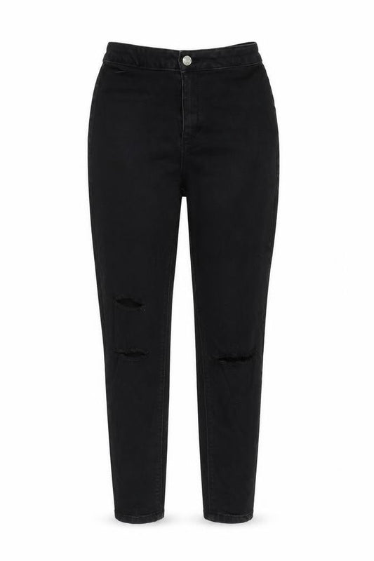 Womens UK Size 10 Missguided Regular Fit Straight Black Jeans
