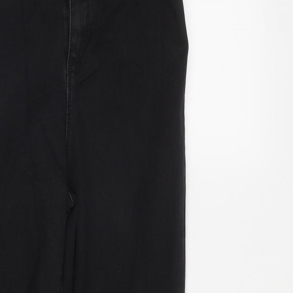 Missguided Womens Black  Cotton Straight Jeans Size 10 L27 in Regular Zip