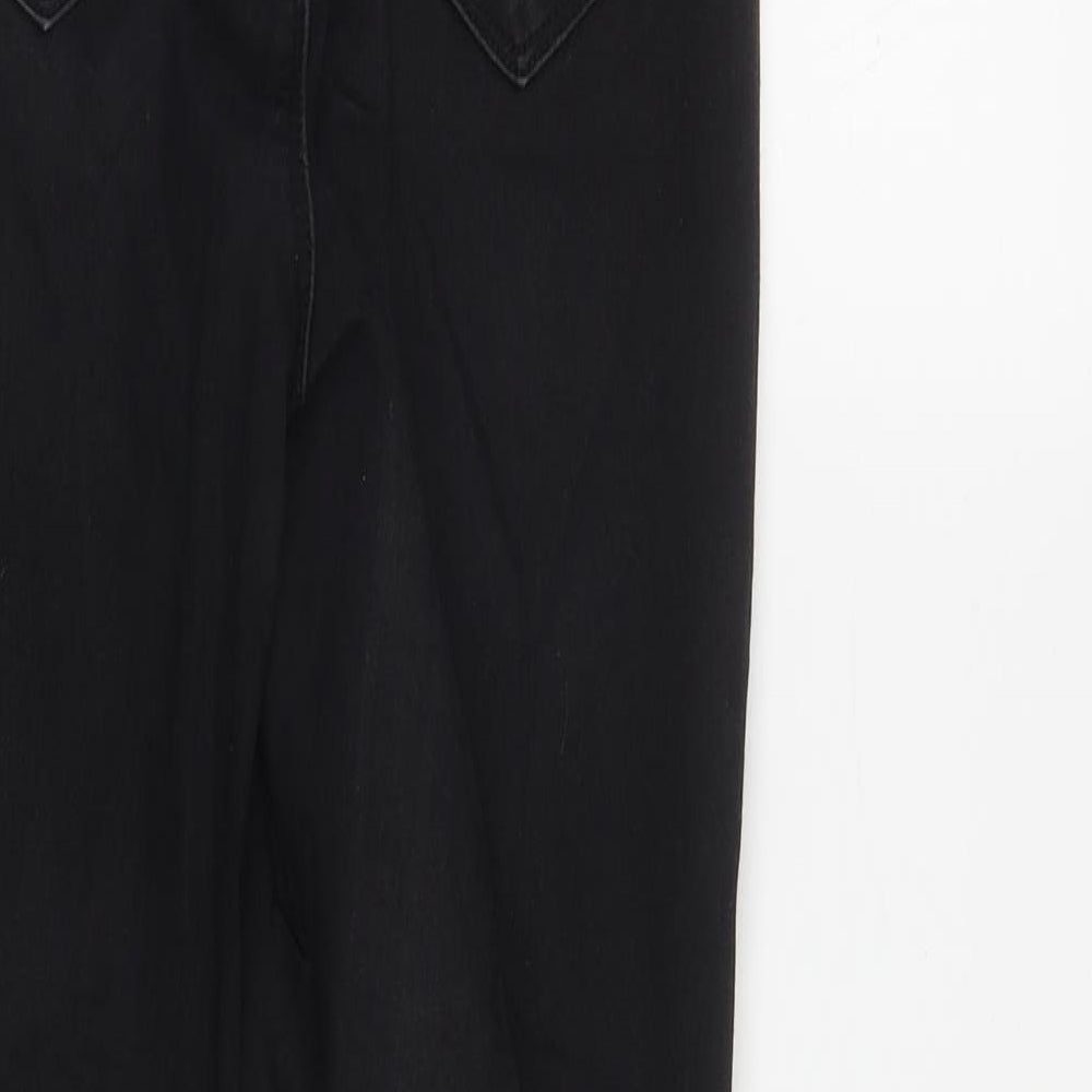 Missguided Womens Black  Cotton Straight Jeans Size 10 L27 in Regular Zip
