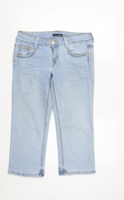 Refuse Womens Blue  Cotton Cropped Jeans Size 32 in L23 in Regular Zip