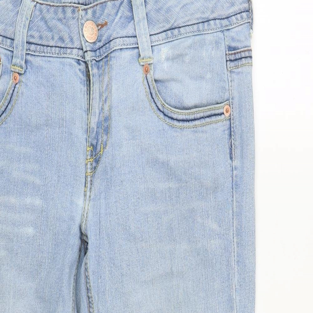 Refuse Womens Blue  Cotton Cropped Jeans Size 32 in L23 in Regular Zip