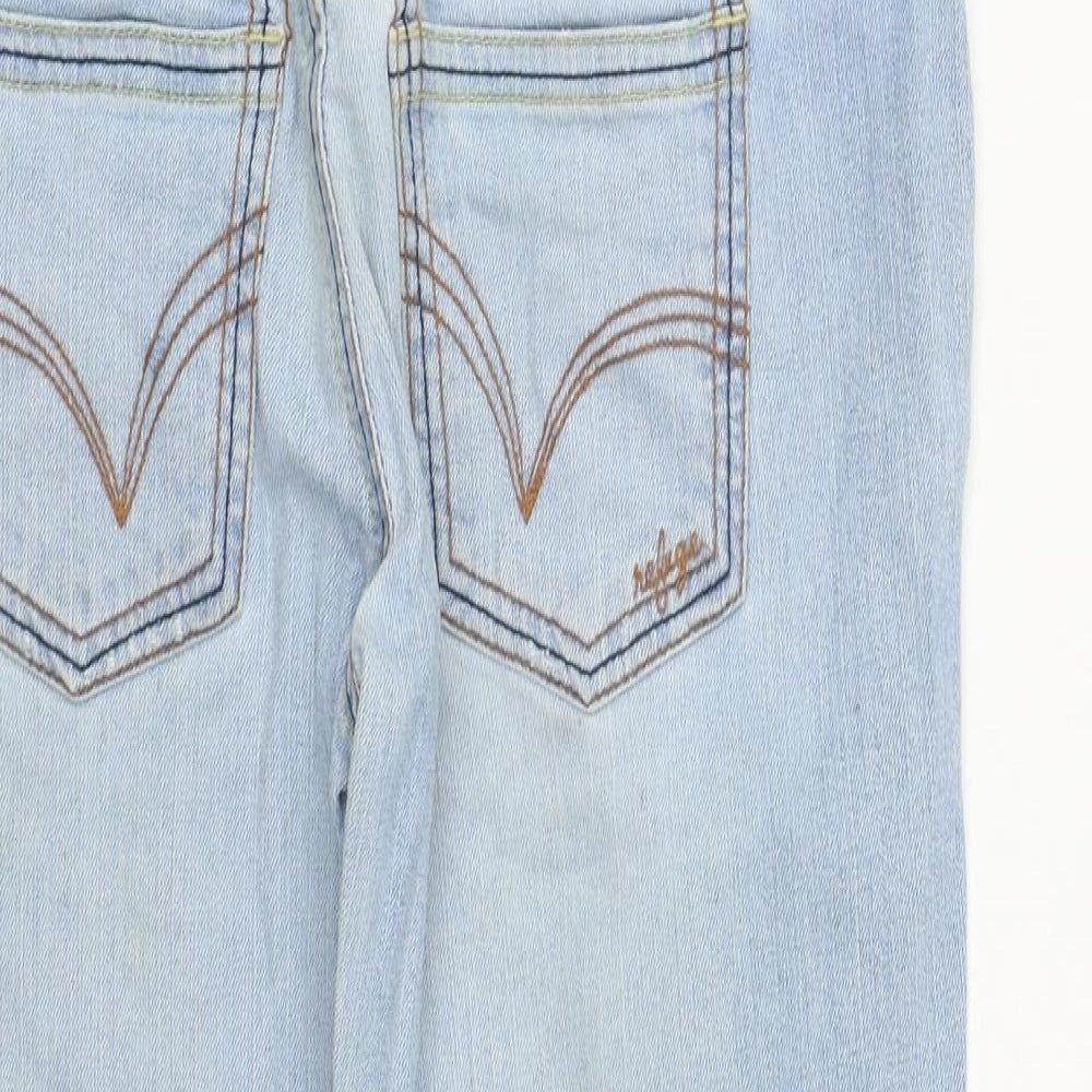 Refuse Womens Blue  Cotton Cropped Jeans Size 32 in L23 in Regular Zip