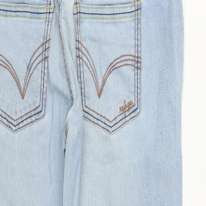 Refuse Womens Blue  Cotton Cropped Jeans Size 32 in L23 in Regular Zip