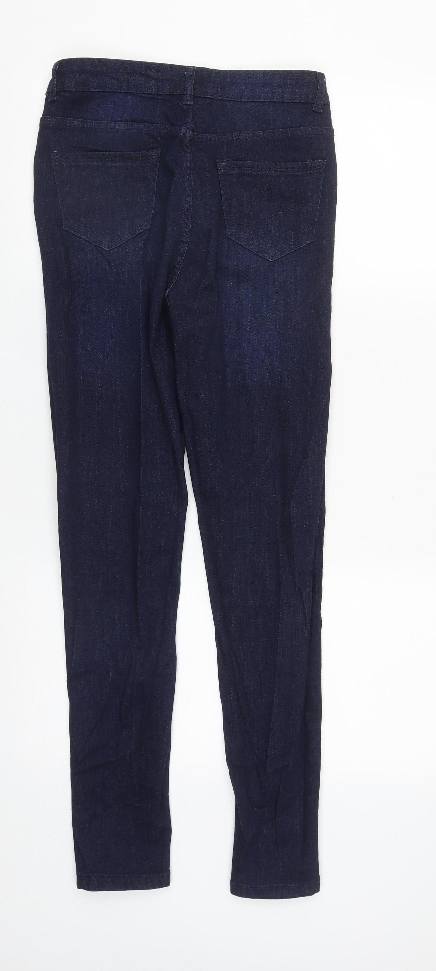 Lasula Womens Blue  Cotton Straight Jeans Size 8 L27 in Regular Zip