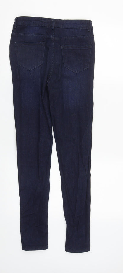 Lasula Womens Blue  Cotton Straight Jeans Size 8 L27 in Regular Zip