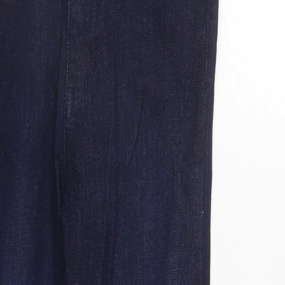 Lasula Womens Blue  Cotton Straight Jeans Size 8 L27 in Regular Zip