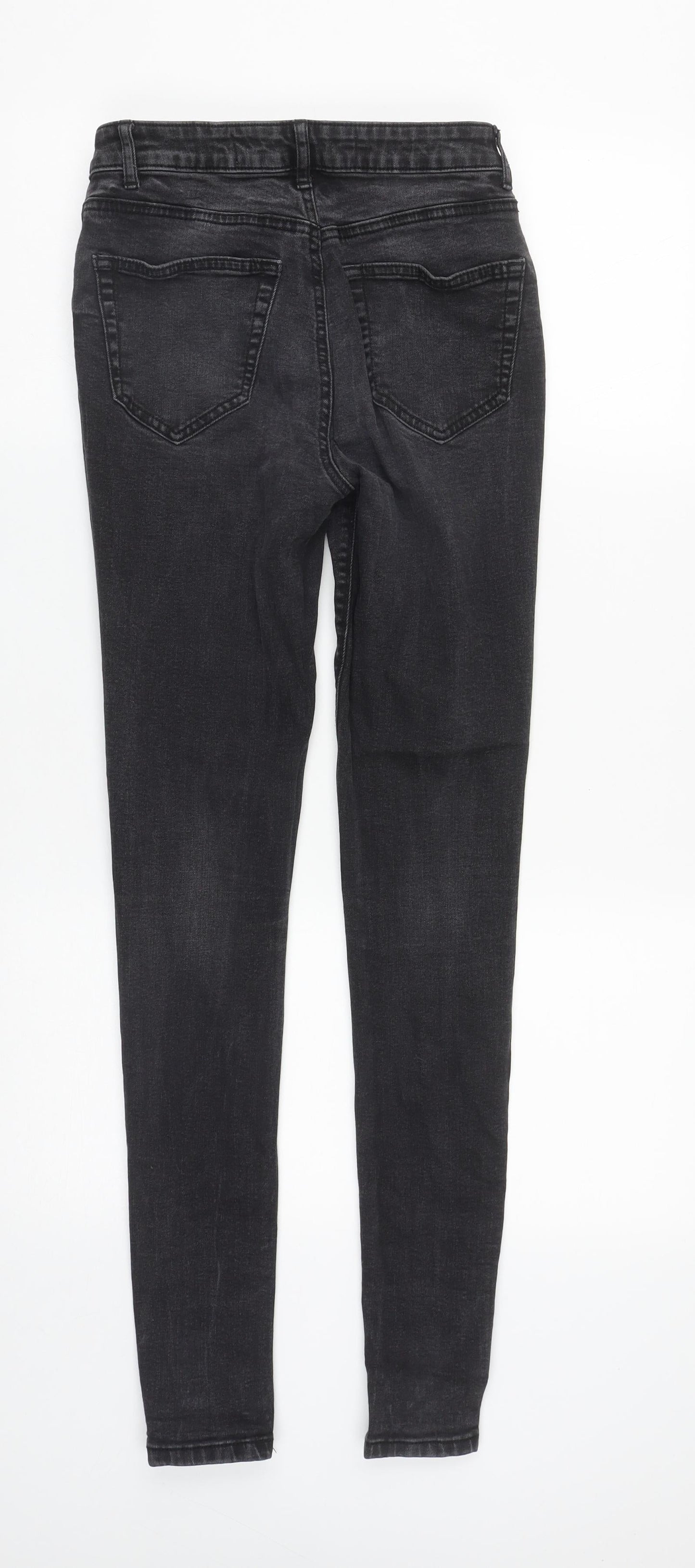 Denim & Co. Womens Black  Cotton Straight Jeans Size 8 L30 in Regular Zip