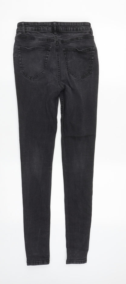 Denim & Co. Womens Black  Cotton Straight Jeans Size 8 L30 in Regular Zip