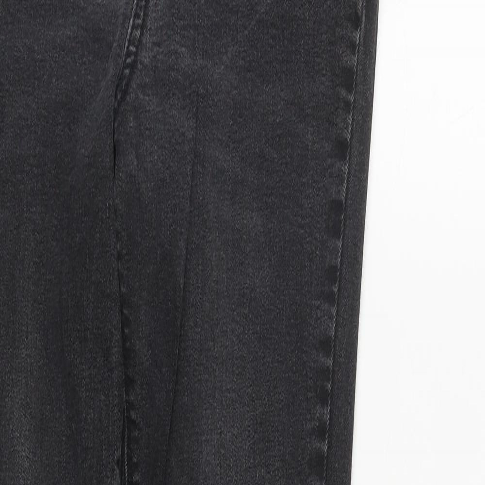 Denim & Co. Womens Black  Cotton Straight Jeans Size 8 L30 in Regular Zip