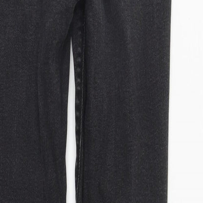 Denim & Co. Womens Black  Cotton Straight Jeans Size 8 L30 in Regular Zip