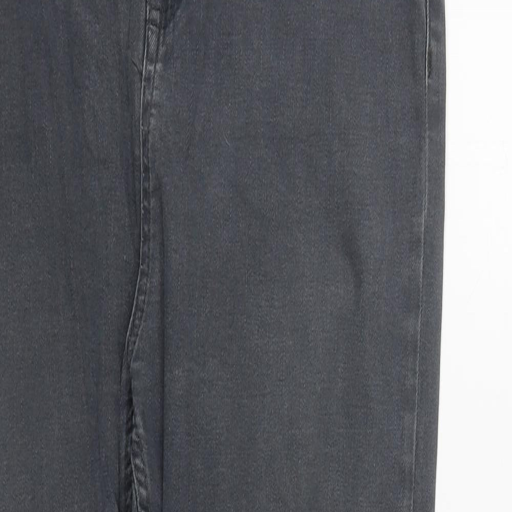 Denim & Co. Womens Grey  Cotton Skinny Jeans Size 14 L27 in Regular Zip