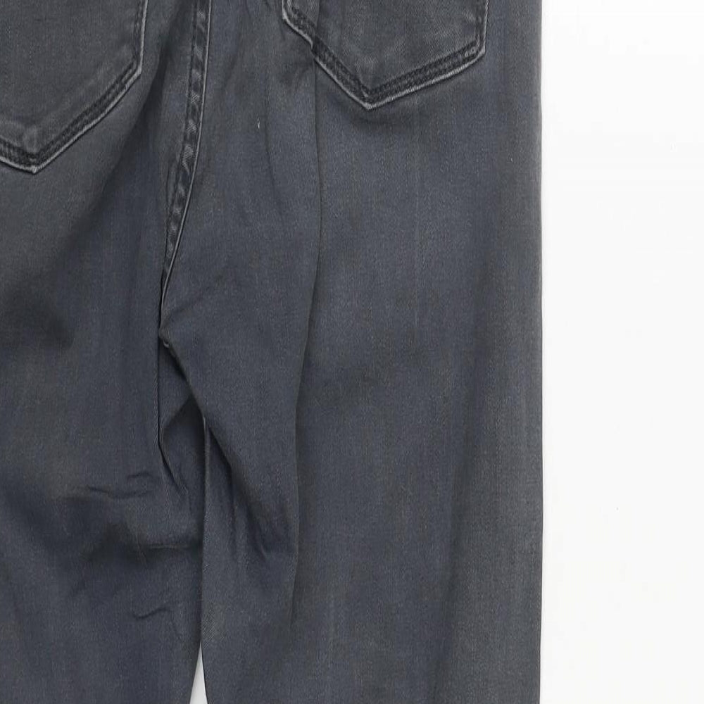 Denim & Co. Womens Grey  Cotton Skinny Jeans Size 14 L27 in Regular Zip