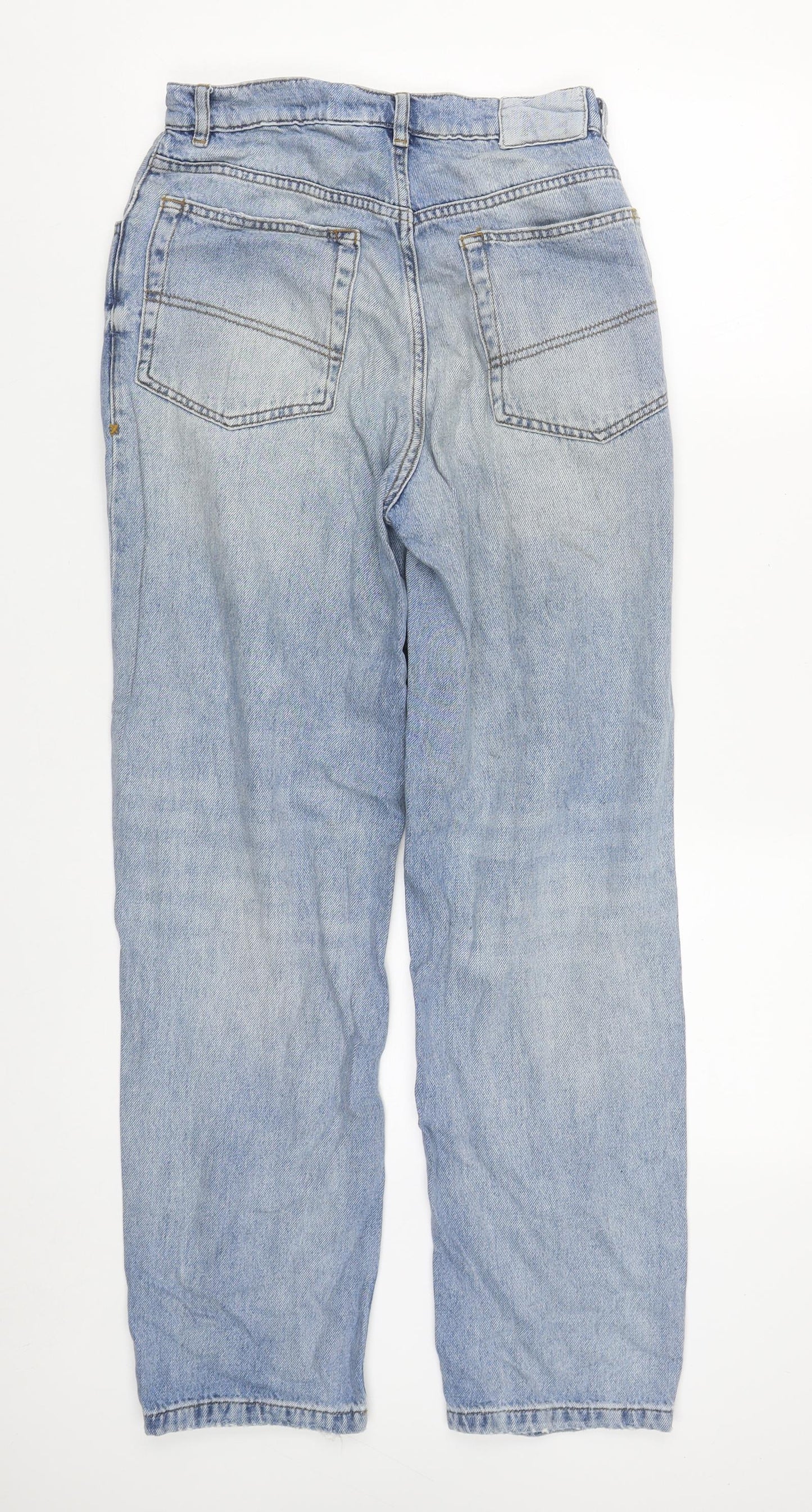 COLLUSION Womens Blue  Cotton Straight Jeans Size 8 L29 in Regular Zip