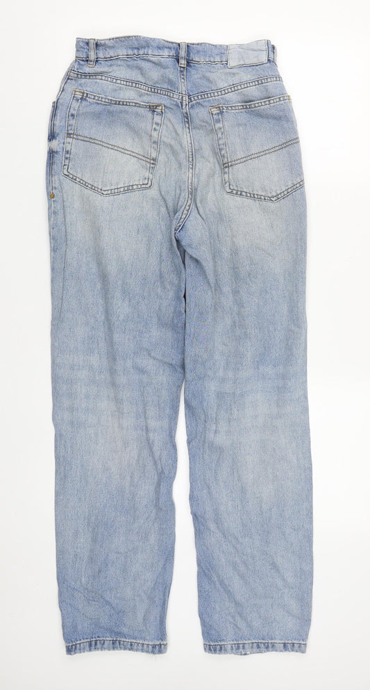 COLLUSION Womens Blue  Cotton Straight Jeans Size 8 L29 in Regular Zip