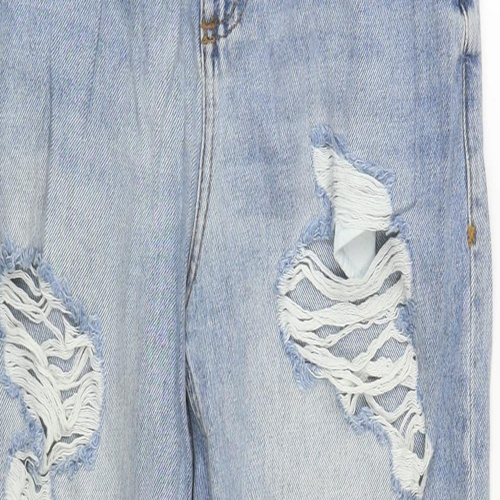 COLLUSION Womens Blue  Cotton Straight Jeans Size 8 L29 in Regular Zip