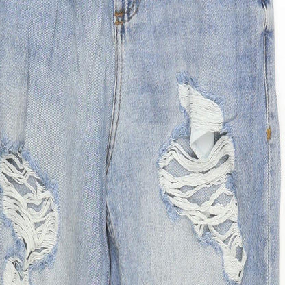 COLLUSION Womens Blue  Cotton Straight Jeans Size 8 L29 in Regular Zip