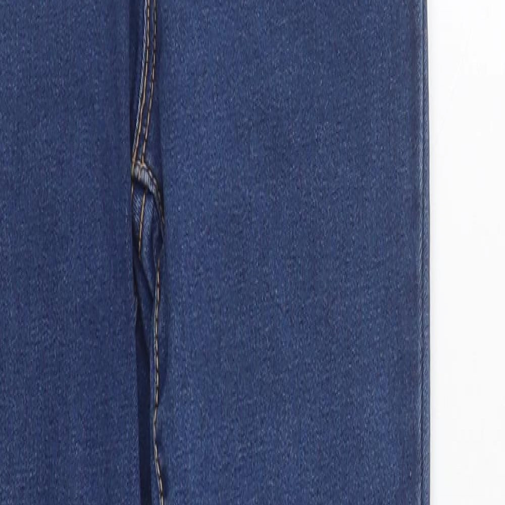 Denim & Co. Womens Blue  Cotton Straight Jeans Size 4 L27 in Regular Zip